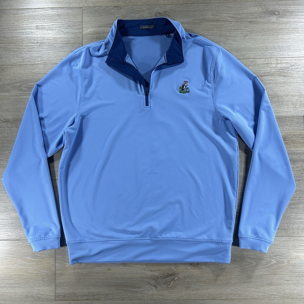 Turtleson Men's Medium Blur 1/4 Zip Golf Pullover Performance Blue Heron Golf